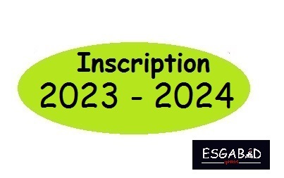 Inscription ESGA BAD 2023-2024