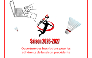 Inscription saison 2026-2027