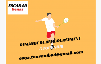 Remboursements tournois 2025-2026