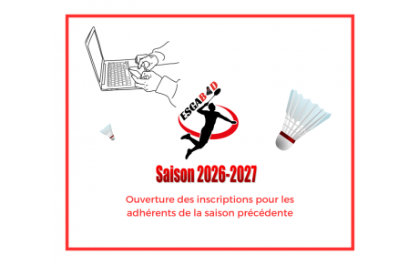 Inscription saison 2026-2027