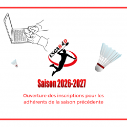 Inscription saison 2026-2027